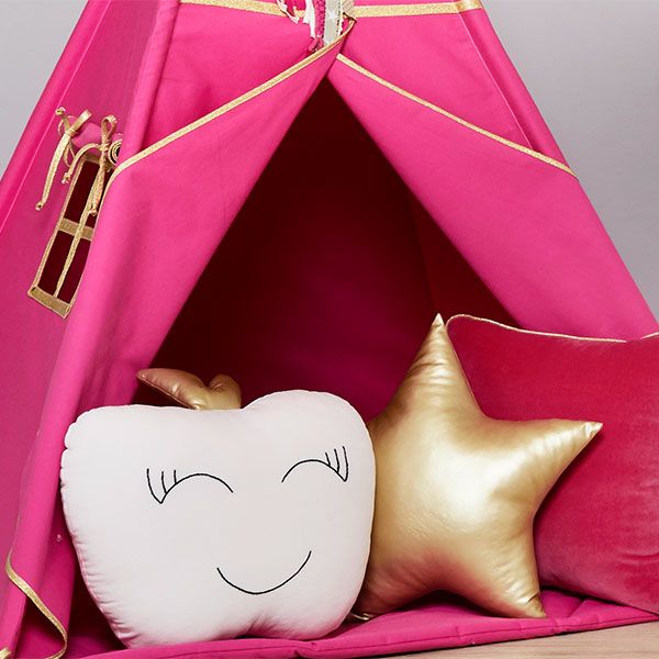 Gold Fuchsia Fun with mum TEE-MAT-GOL-FUC Tipi Set mit Bodenmatte