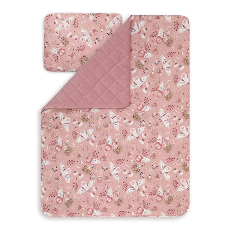 Pink owl blanket best sale