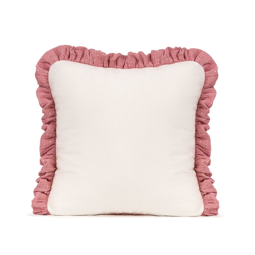 Pink ruffle pillow top