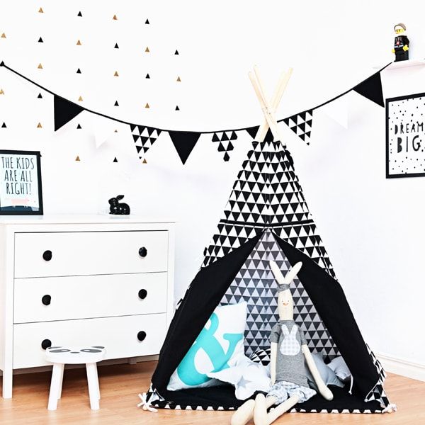 Black and white teepee best sale