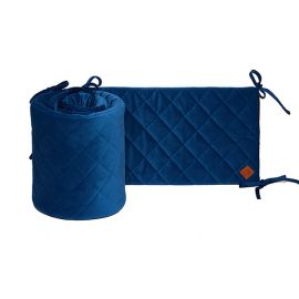Baby Bed Bumper 70x140 - Velvet - Navy Blue