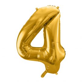 Foil balloon number 4 large gold