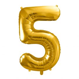 Foil balloon number 5 large gold