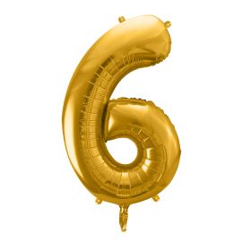 Foil balloon number 6 large gold