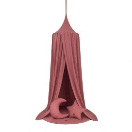 Smooth Bed Canopy + Floor Mat + Pillows - Pink