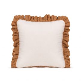 Muslin Ruffle Pillow - Carmel
