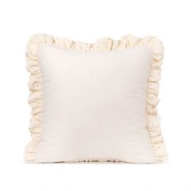 Muslin Ruffle Pillow - Ecru