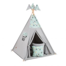 Teepee Tent + Floor Mat + Pillows - Lemur