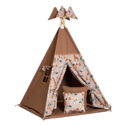 Teepee Tent + Floor Mat + Pillows - Safari