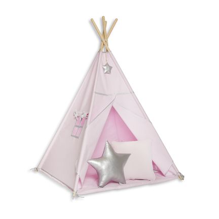 Namiot Tipi + Mata + Poduszki Silver Pink