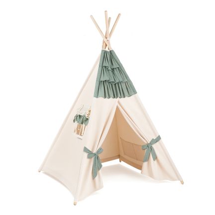 Namiot Tipi - Muślin Falbanka Sage