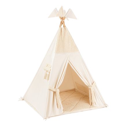 Teepee Tent + Floor Mat - Boucle Ecru