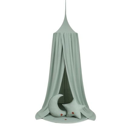 Bed Canopy + Floor Mat + Pillows - Sage