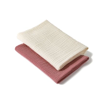 Muslin Swaddle 2 pack - Ecru/Pink