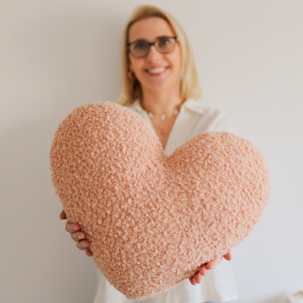 Almohada Corazón – Boucle Peach