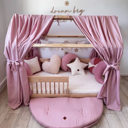 Curtains for house bed - Pink