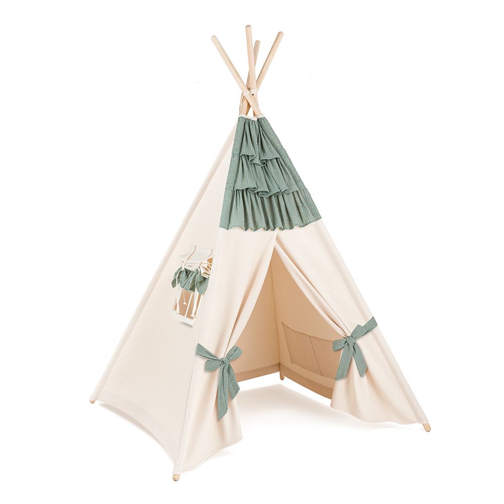 Teepee Tent - Frilly Muslin Sage