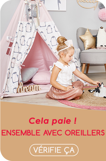 Tipi tente pour enfant avec tapis, fabriqué en Europe, Néo Vintage